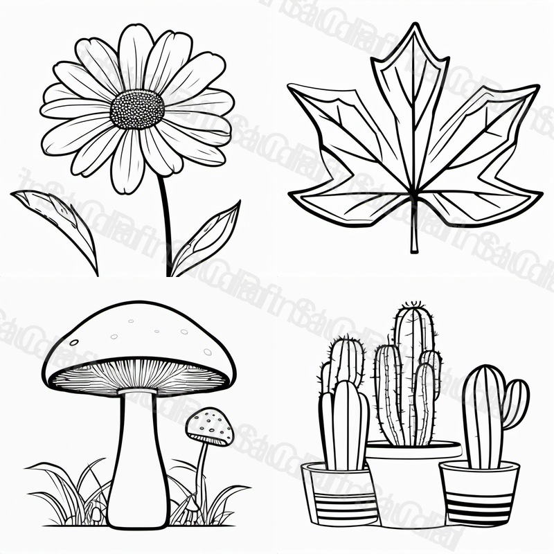 Bold & Easy Plants & Flowers Coloring Pages for Kids
