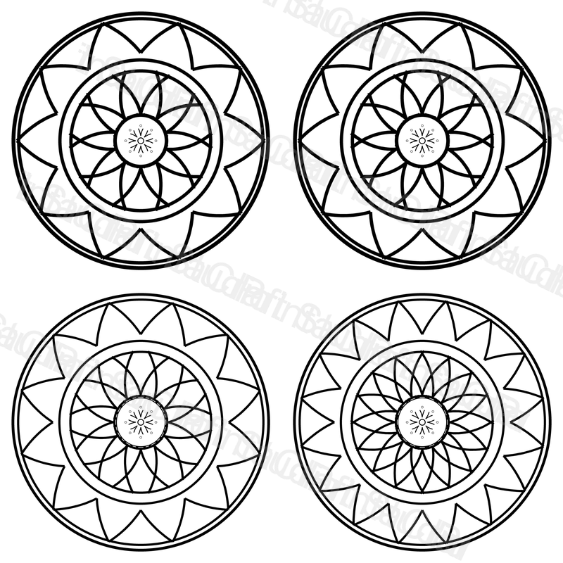 Kaleidoscope Mandala Coloring Pages
