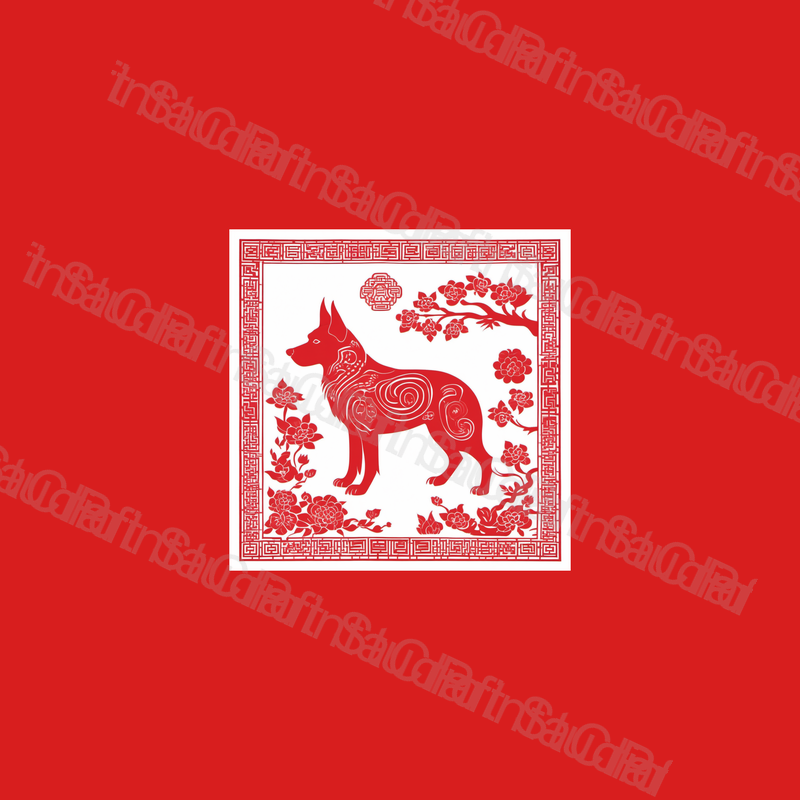 Chinese Zodiac Dog Red Papercut