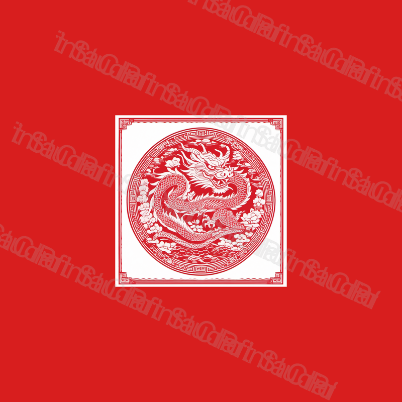 Chinese Zodiac Dragon Red Papercut