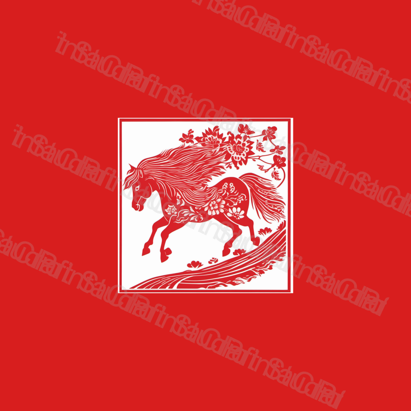 Chinese Zodiac Horse Red Papercut
