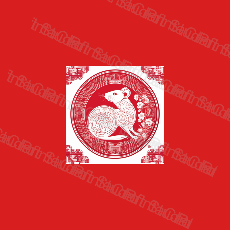 Chinese Zodiac Rat Red Papercut