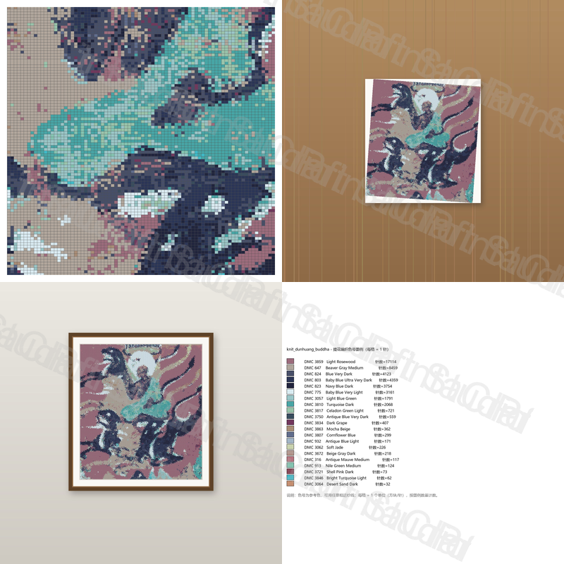 Dunhuang Buddha Cross Stitch Pattern (Knitting)